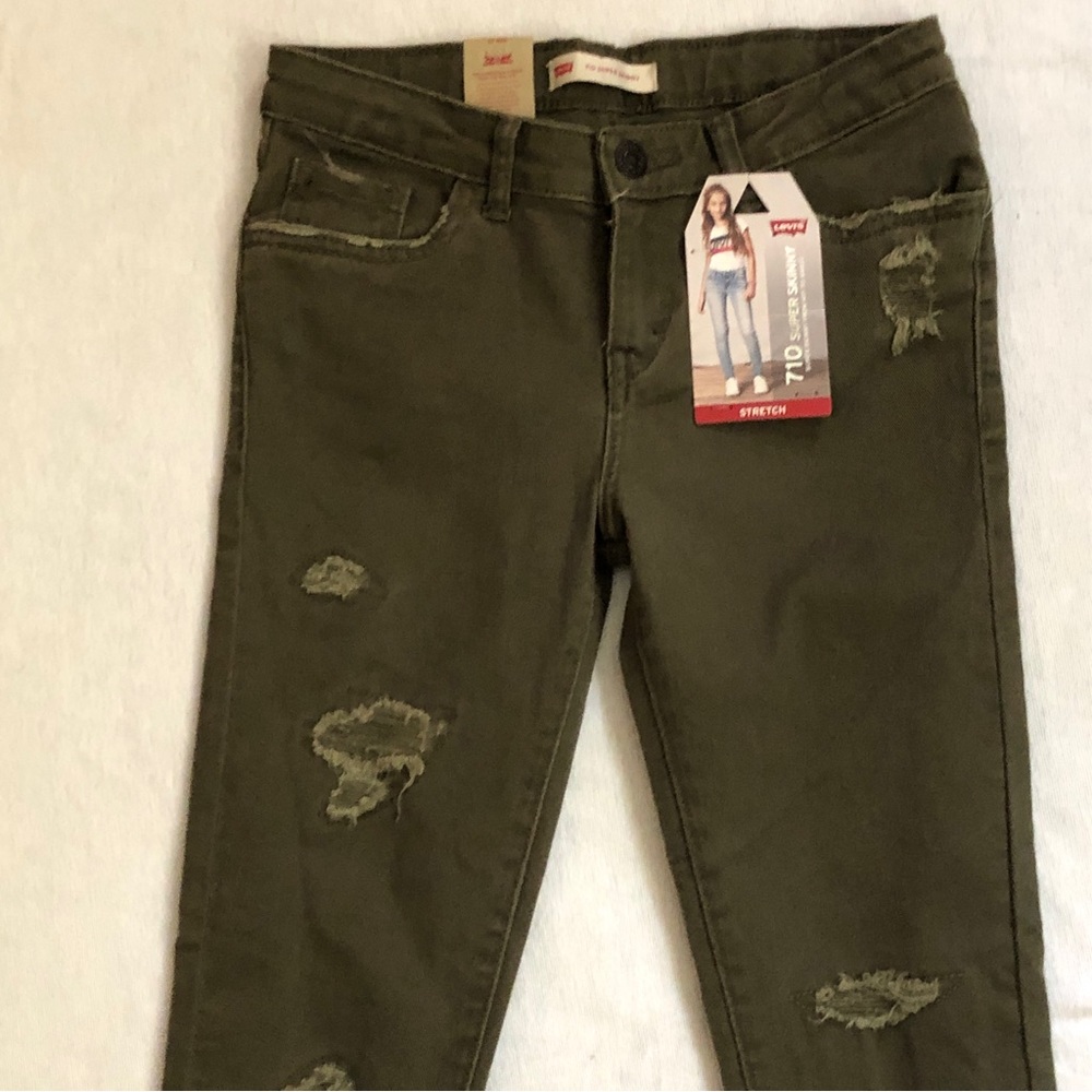 Levi’s 710 Super Skinny Distressed Jeans Adjustable Waist - Picture 2 of 6